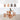 Mateo Dining Set Round Table & Stools 1+4 in Solid Wood Natural Marble Top Cherry/Walnut